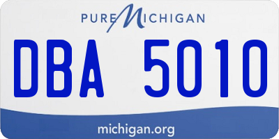 MI license plate DBA5010