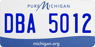 MI license plate DBA5012