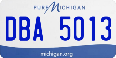 MI license plate DBA5013
