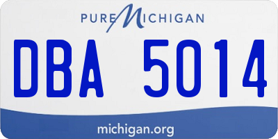 MI license plate DBA5014