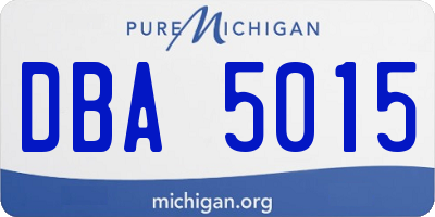 MI license plate DBA5015