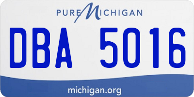 MI license plate DBA5016