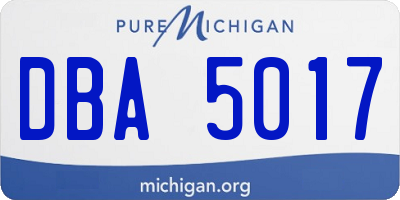 MI license plate DBA5017