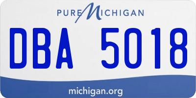 MI license plate DBA5018