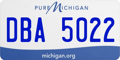 MI license plate DBA5022