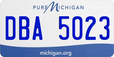 MI license plate DBA5023