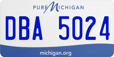 MI license plate DBA5024