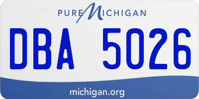 MI license plate DBA5026