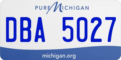 MI license plate DBA5027
