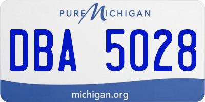 MI license plate DBA5028