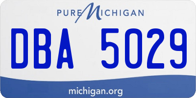 MI license plate DBA5029