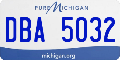 MI license plate DBA5032
