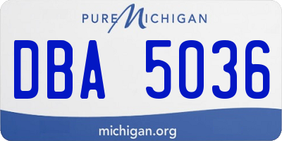 MI license plate DBA5036