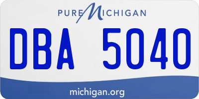 MI license plate DBA5040