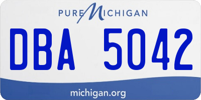 MI license plate DBA5042