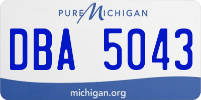 MI license plate DBA5043