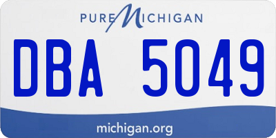 MI license plate DBA5049