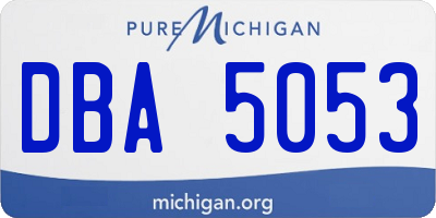 MI license plate DBA5053