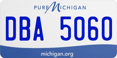 MI license plate DBA5060