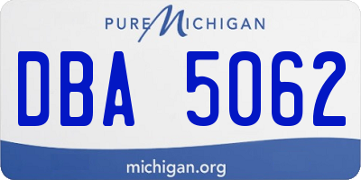 MI license plate DBA5062
