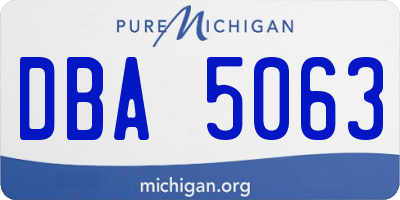 MI license plate DBA5063