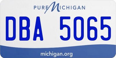 MI license plate DBA5065