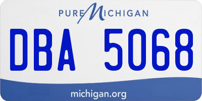 MI license plate DBA5068