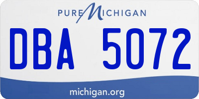 MI license plate DBA5072