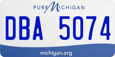 MI license plate DBA5074