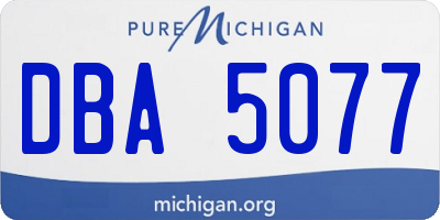 MI license plate DBA5077