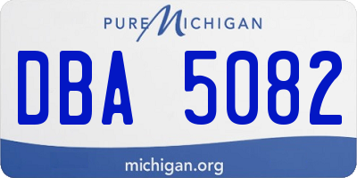 MI license plate DBA5082
