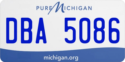 MI license plate DBA5086