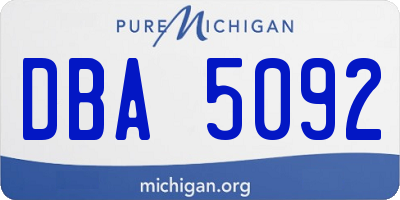 MI license plate DBA5092