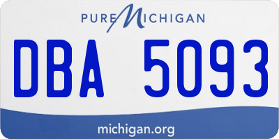 MI license plate DBA5093