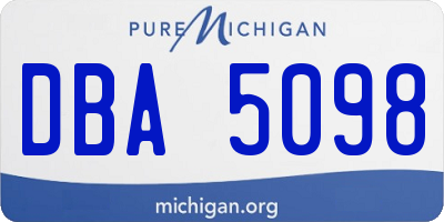 MI license plate DBA5098