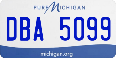 MI license plate DBA5099