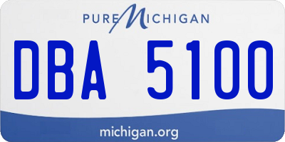 MI license plate DBA5100