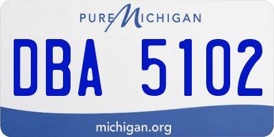 MI license plate DBA5102