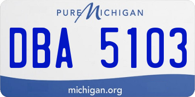 MI license plate DBA5103