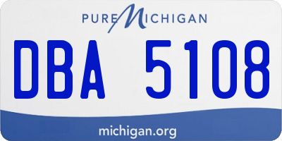 MI license plate DBA5108