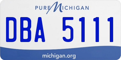 MI license plate DBA5111