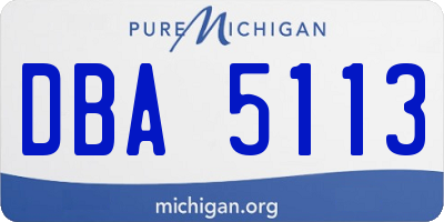 MI license plate DBA5113