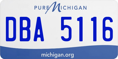 MI license plate DBA5116