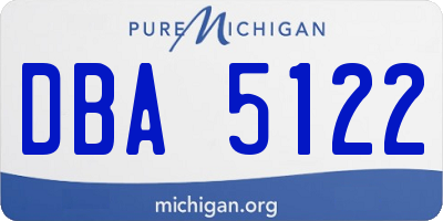 MI license plate DBA5122