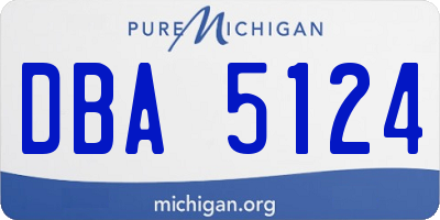 MI license plate DBA5124