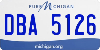 MI license plate DBA5126