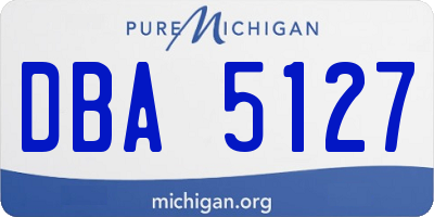 MI license plate DBA5127
