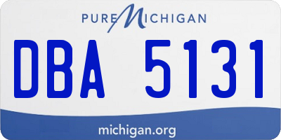 MI license plate DBA5131