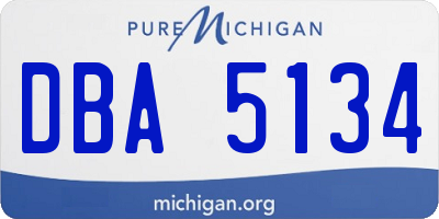 MI license plate DBA5134