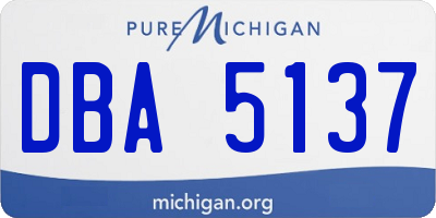 MI license plate DBA5137